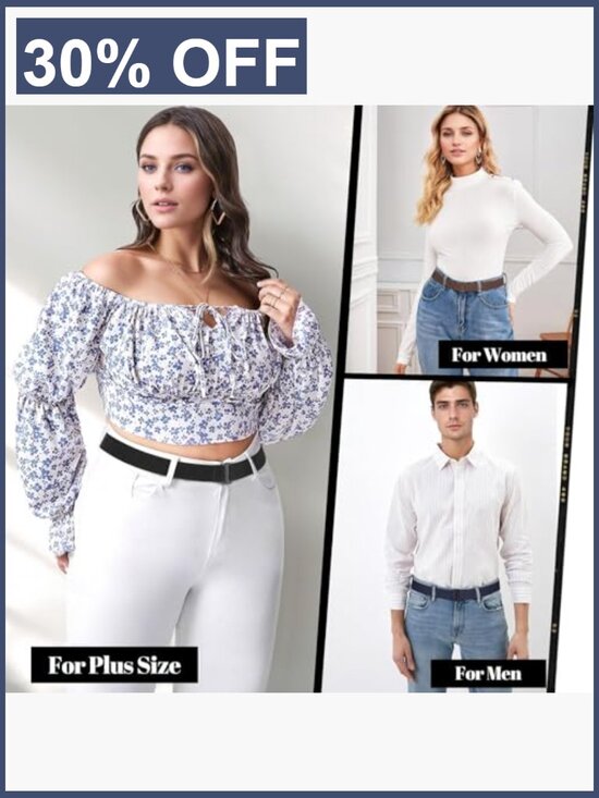 3/4/5/6 Pack No Show Stretch Belts for Women Invisible Elastic Belt for Jeans main image 5